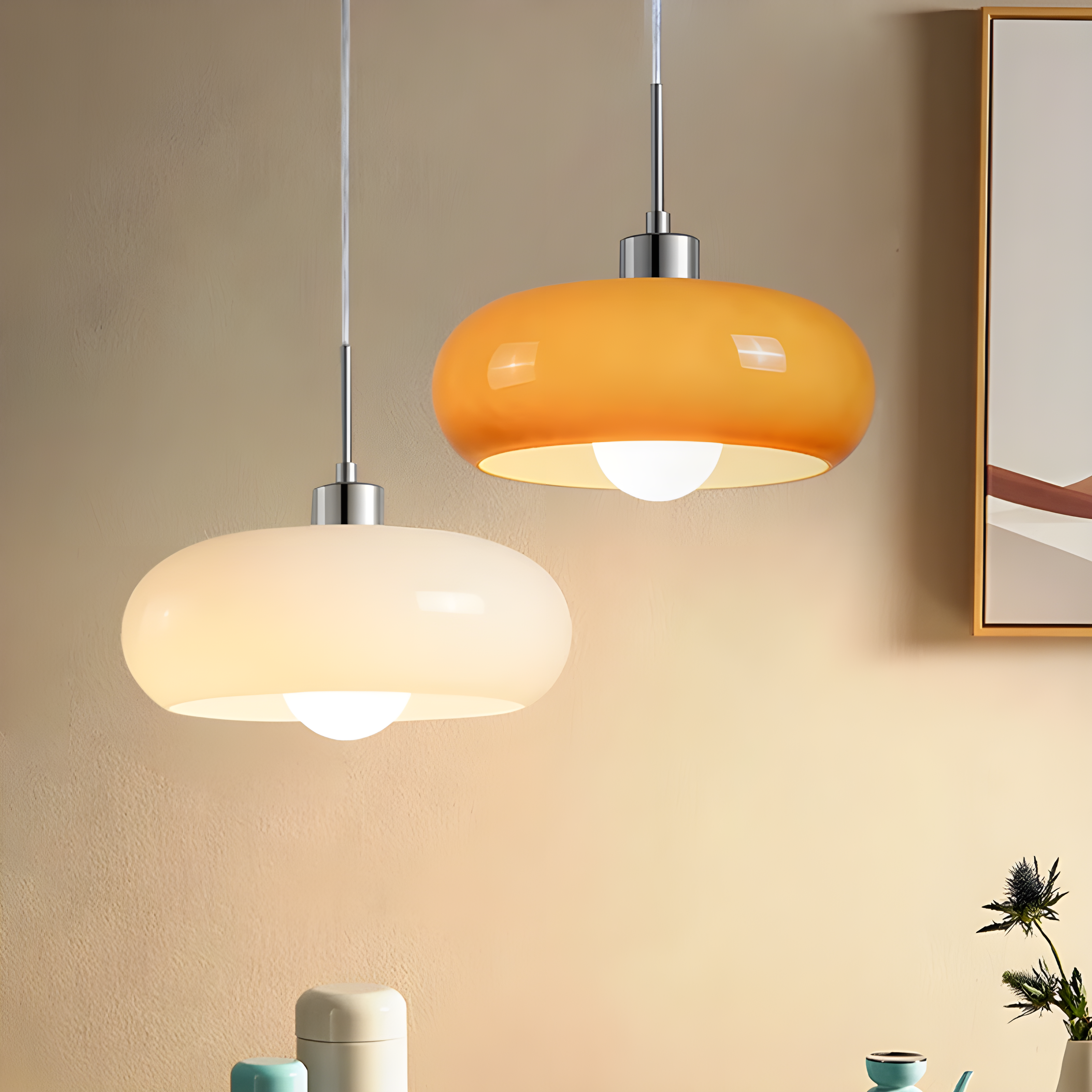 Retro LudiGlow Hanglamp van Glas in Scandinavische Stijl