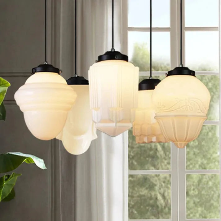 Stylish Pendant Light with Geometric Frosted Glass Style