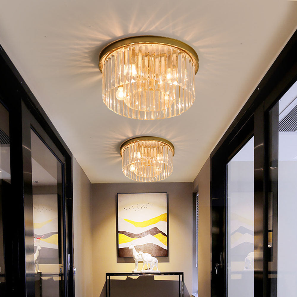 Crystal Flush Ceiling Light for Living Room
