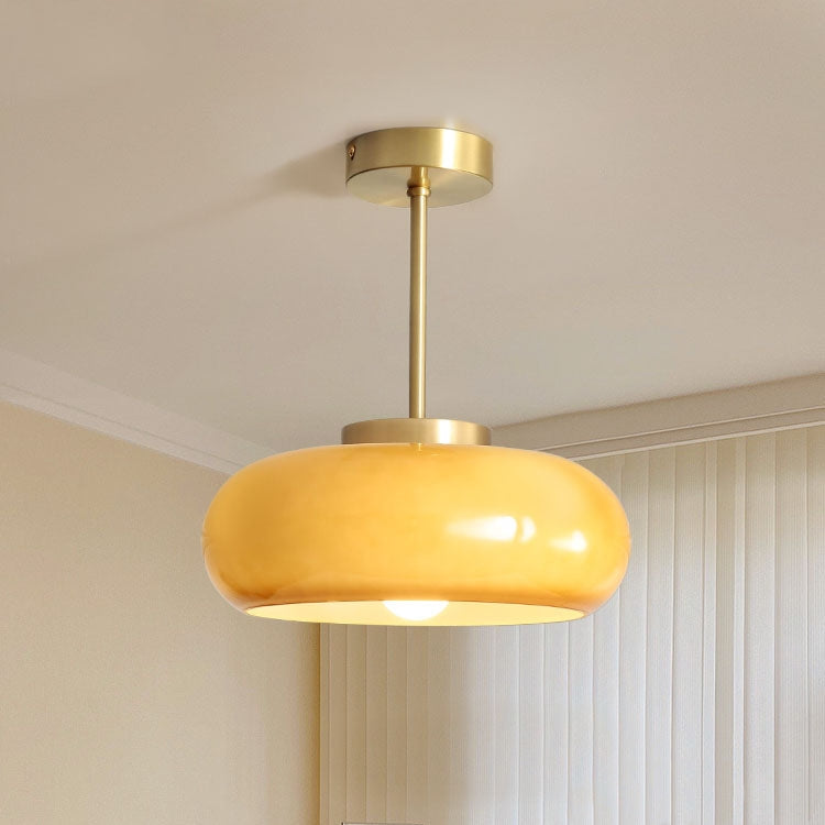 Modern Warm Tinted Round Ceiling Light for Living Room and Bedroom