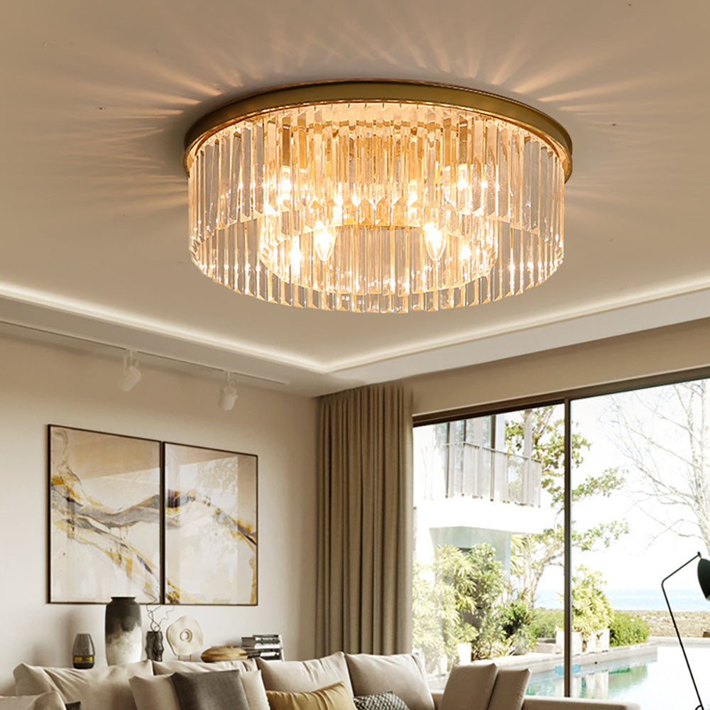 Crystal Flush Ceiling Light for Living Room