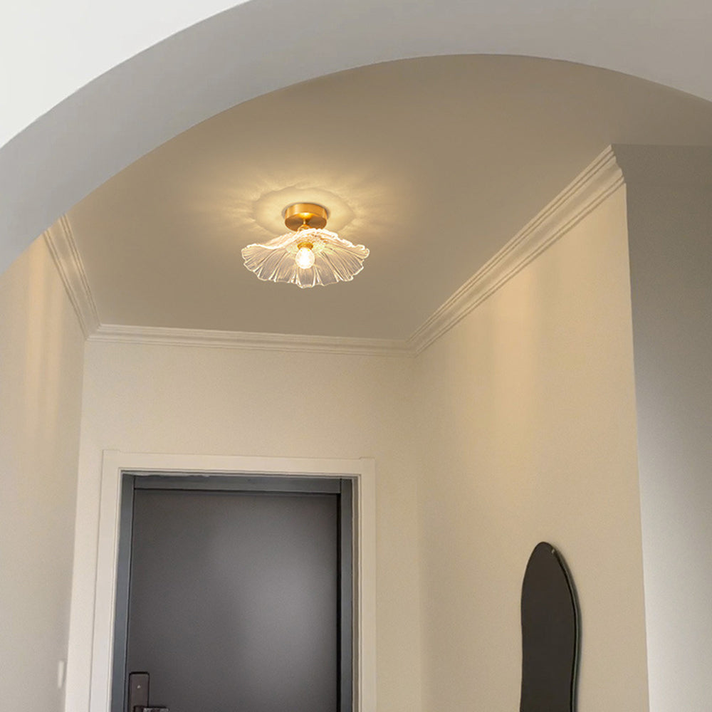Art Deco Flower Flush Mount Vintage-Inspired Ceiling Light with Adjustable Glow