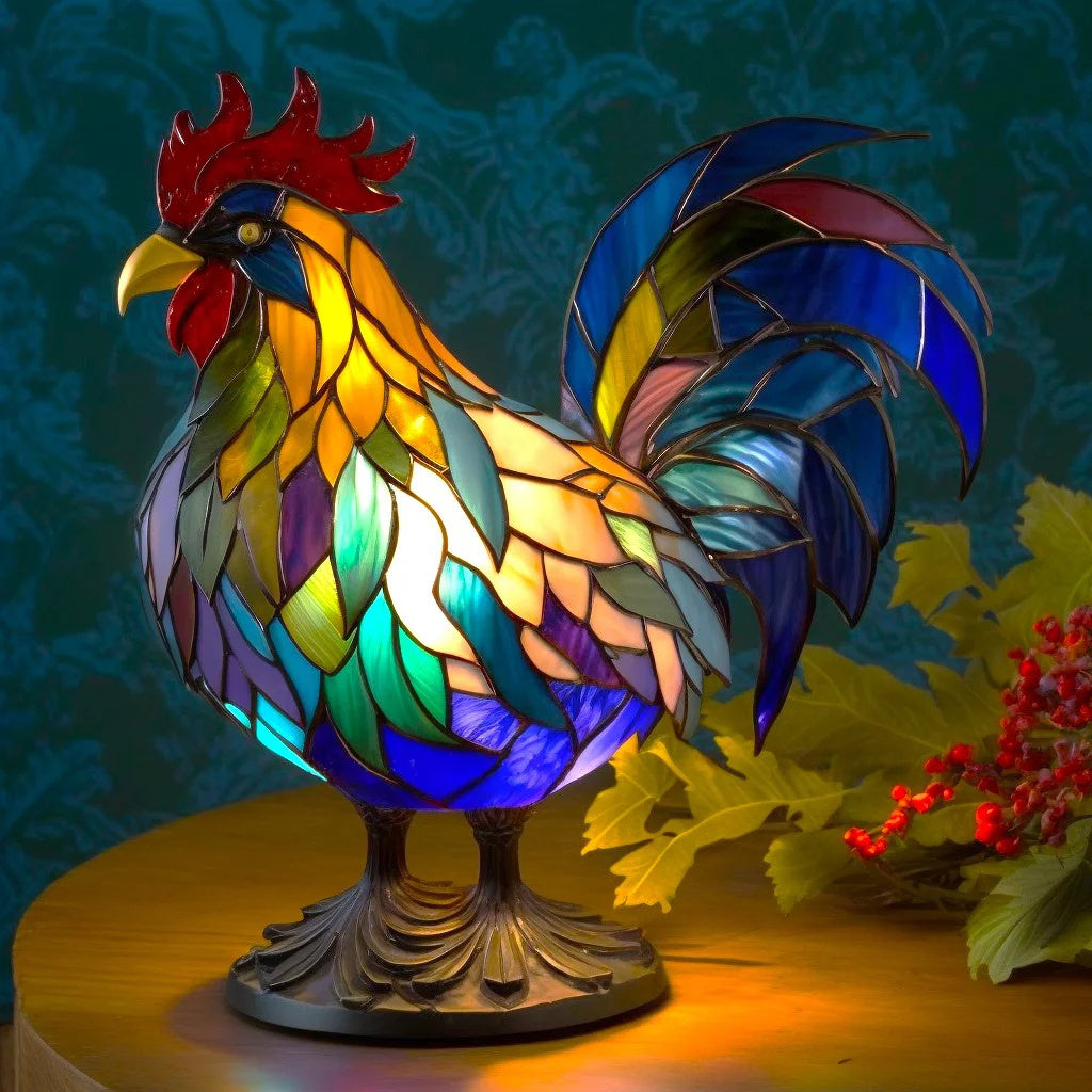 Stained Glass Table Lamp – Artistic Decorative Animal Lighting