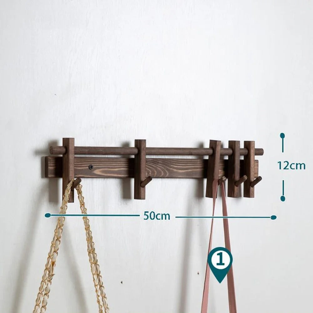 Modern Wall Rack Adjustable Hook Organizer for Hallway or Living Room