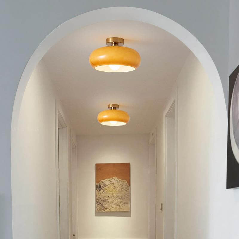 Modern Warm Tinted Round Ceiling Light for Living Room and Bedroom