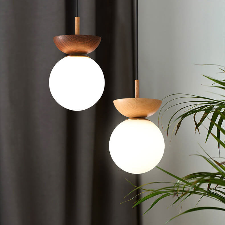 Japanese Style Ceiling Light Modern LED Pendant Light with 3 Color Modes
