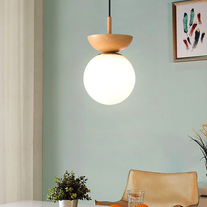 Japanese Style Ceiling Light Modern LED Pendant Light with 3 Color Modes