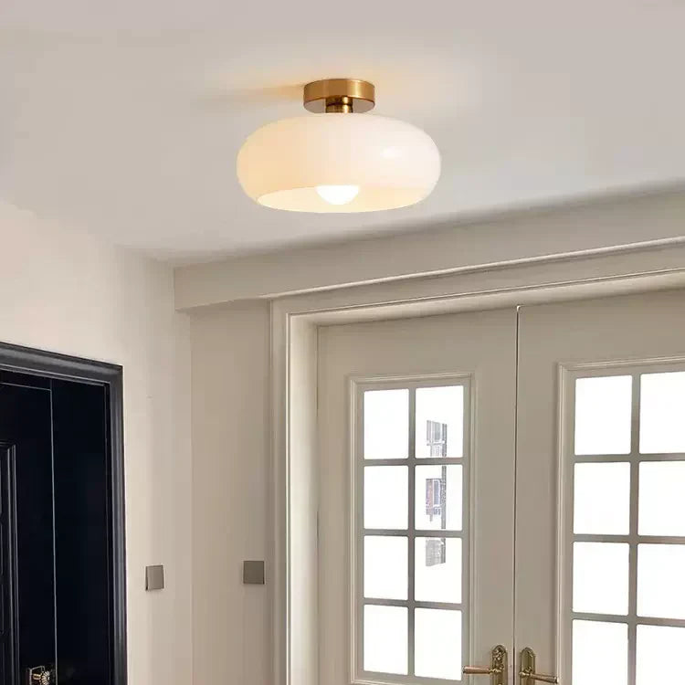 Modern Warm Tinted Round Ceiling Light for Living Room and Bedroom