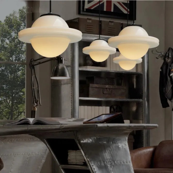 Stylish Pendant Light with Geometric Frosted Glass Style