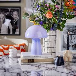 Schimmel's city table lamp with graphic stripe design