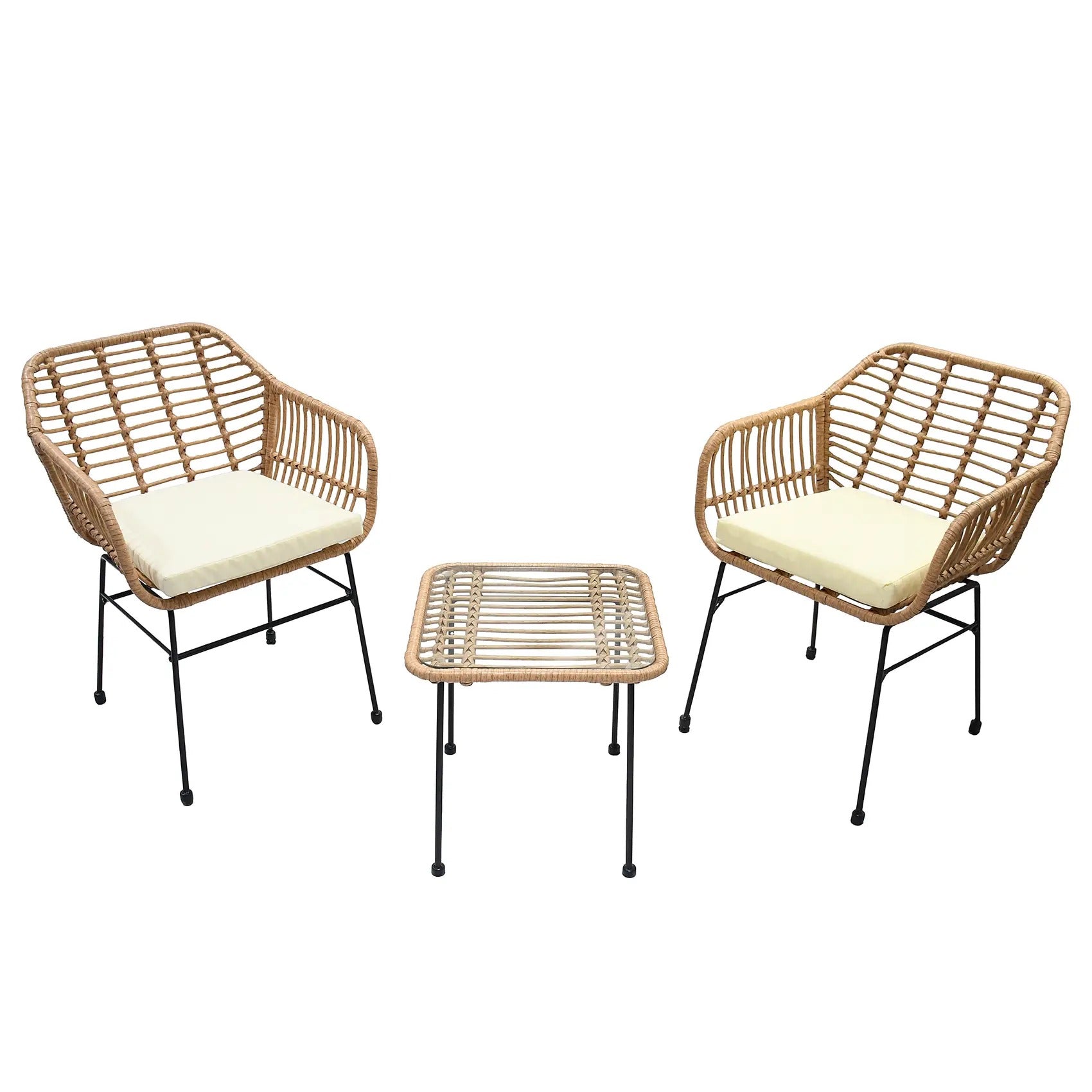 Calore lounge set with rattan look and weather-resistant cushions
