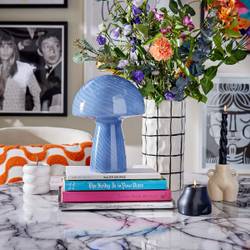 Schimmel's city table lamp with graphic stripe design