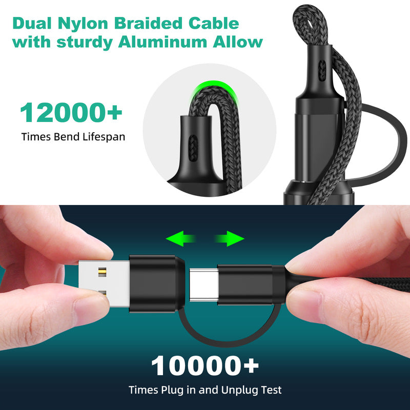 Universal 3-in-1 USB Charging Cable High-Speed Multi-Device Charger