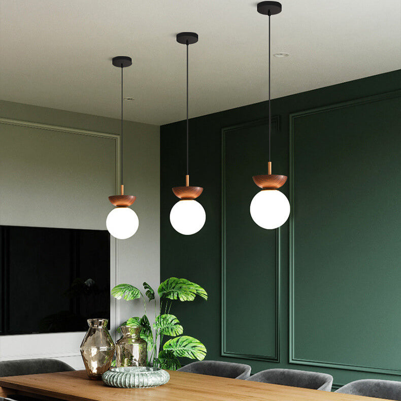 Japanese Style Ceiling Light Modern LED Pendant Light with 3 Color Modes