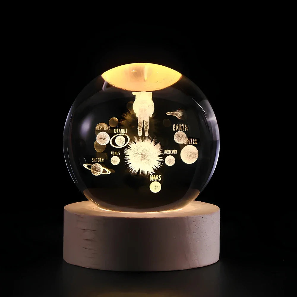 Luminous 3D Crystal Ball Glowing Planet Night Light