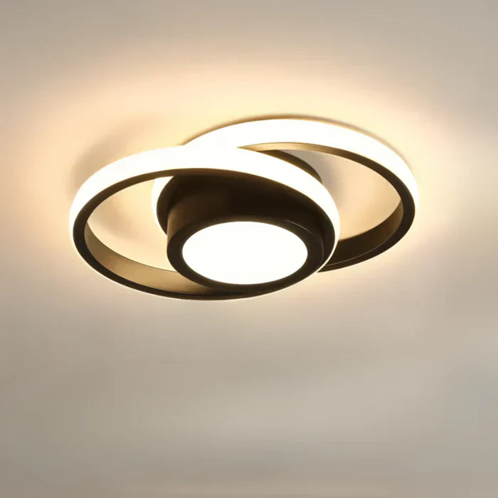 Orbiloop LED Plafondlamp met Dubbele Ringstructuur in Abstract Design