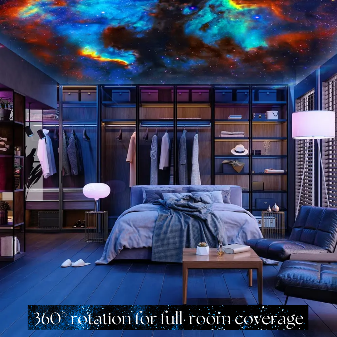 Celestial Dreams Galaxy Projector 360° Rotating Star Light with HD Films