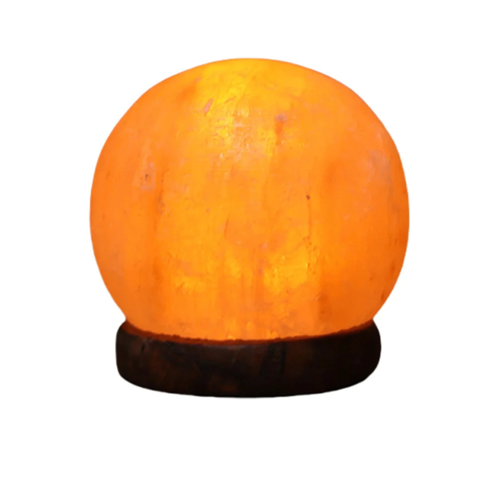 Himalayan Salt Lamp Crystal Rock LED Night Light with Wooden Base