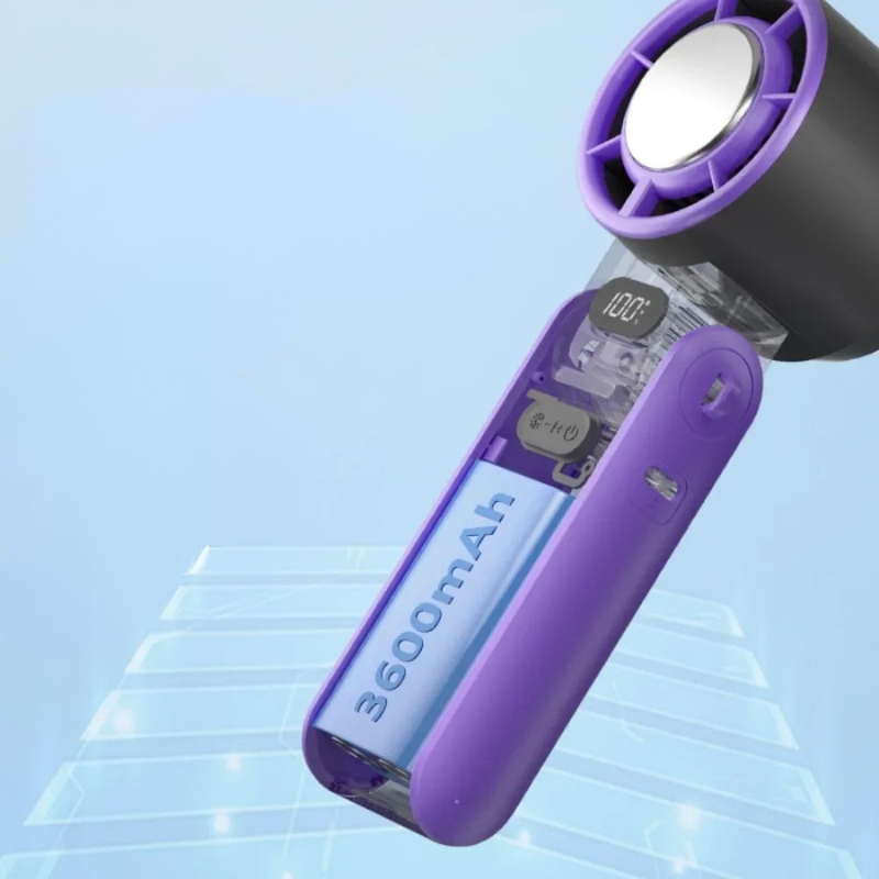 Foldable rechargeable cooling fan with digital display
