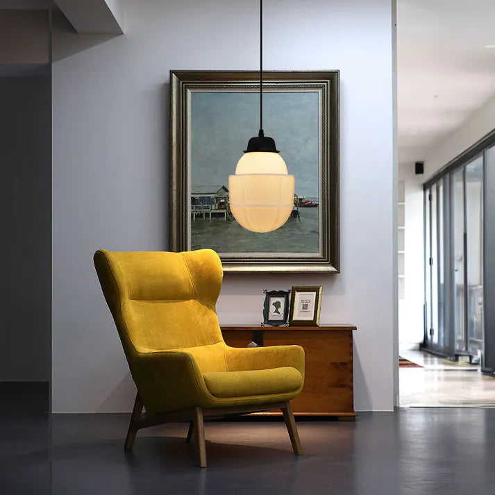Stylish Pendant Light with Geometric Frosted Glass Style