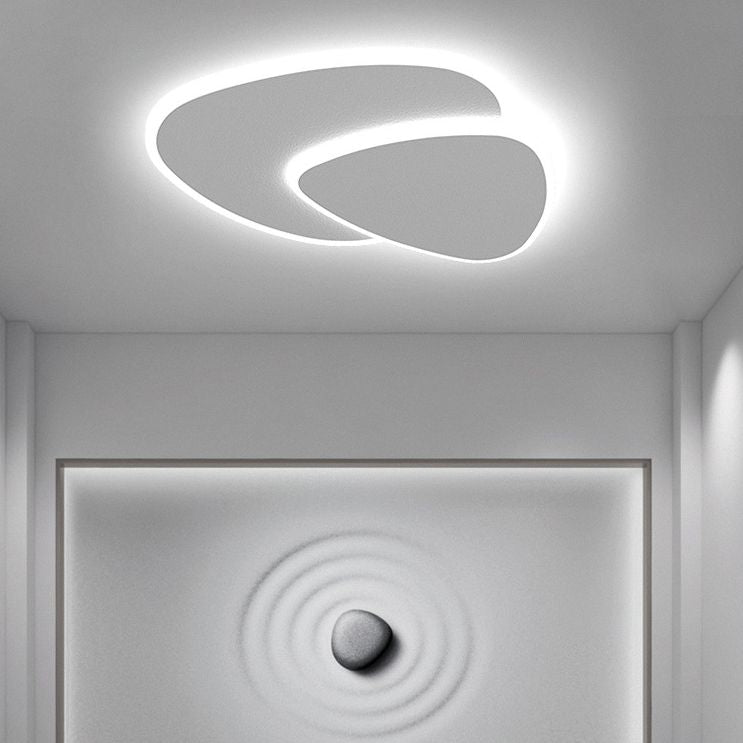 Modern Geometric Flush Mount Ceiling Light Dimmable White LED Fixture