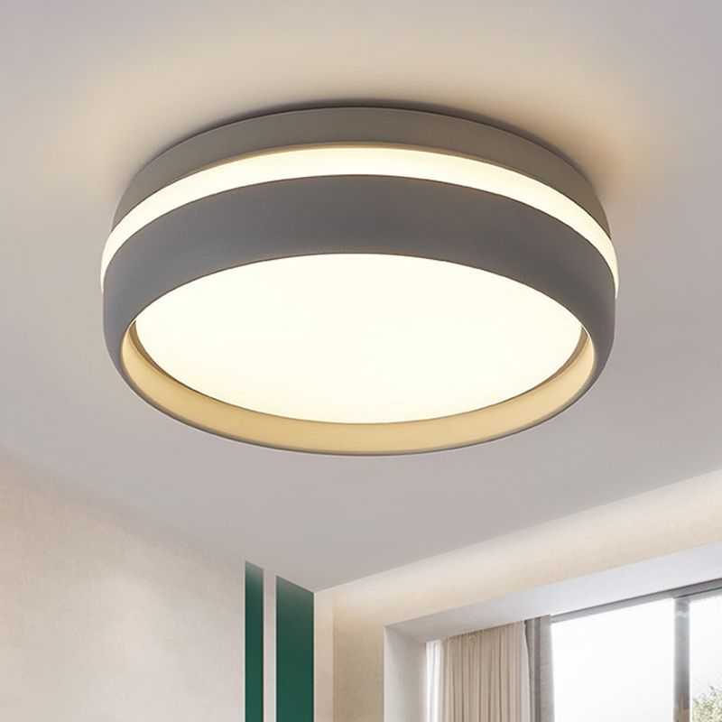 Round Modern Flush Mount Ceiling Light for Bedroom & Living Room