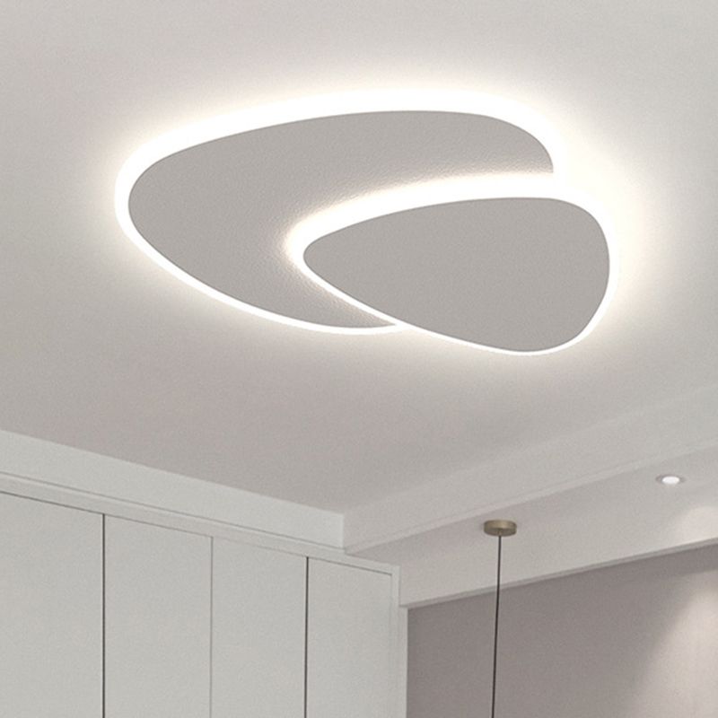 Modern Geometric Flush Mount Ceiling Light Dimmable White LED Fixture