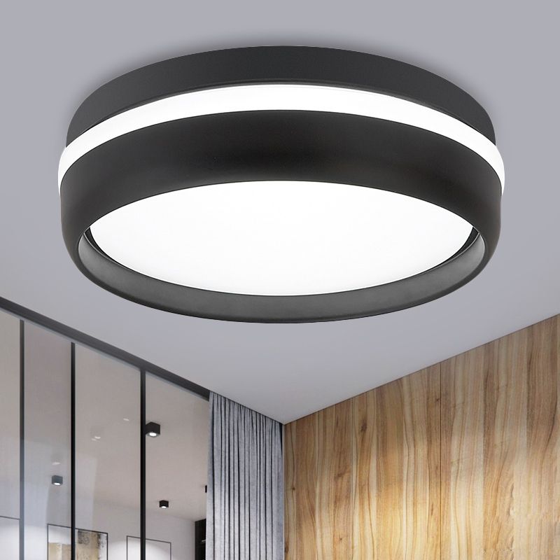 Round Modern Flush Mount Ceiling Light for Bedroom & Living Room