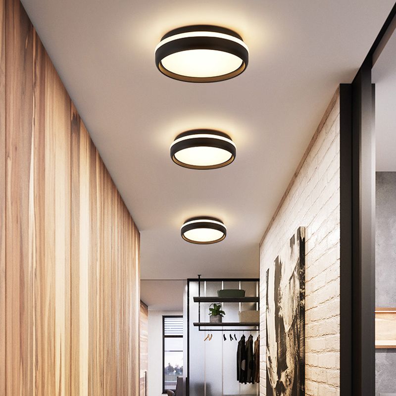 Round Modern Flush Mount Ceiling Light for Bedroom & Living Room