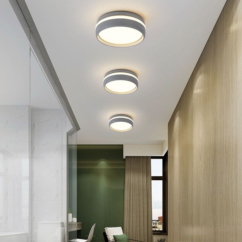 Round Modern Flush Mount Ceiling Light for Bedroom & Living Room