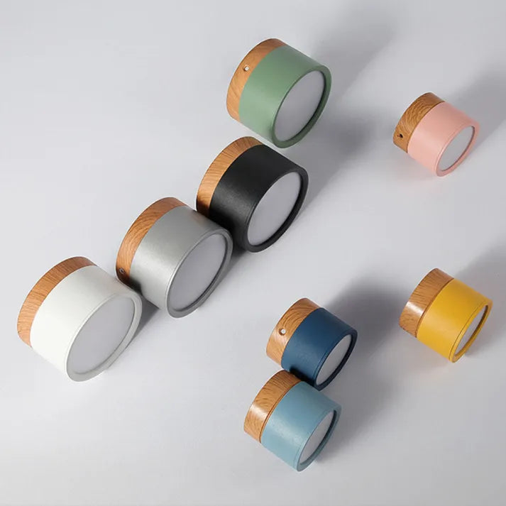 Minimalist Cylindrical LED Ceiling Light with Modern Dimmable Spotlight
