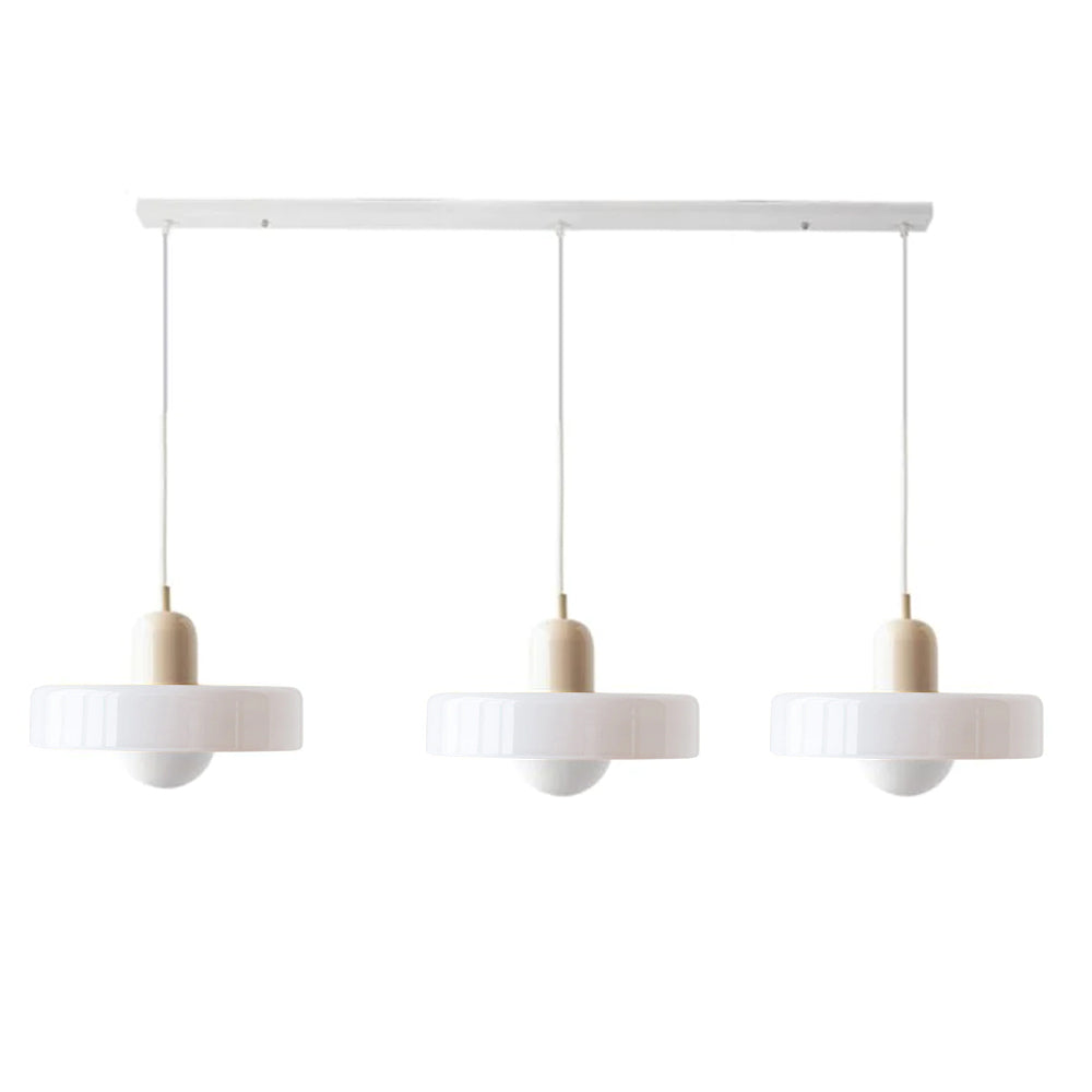 Stylish Pendant Light with 3 Colored Glass Shades Adjustable Ceiling Lamp