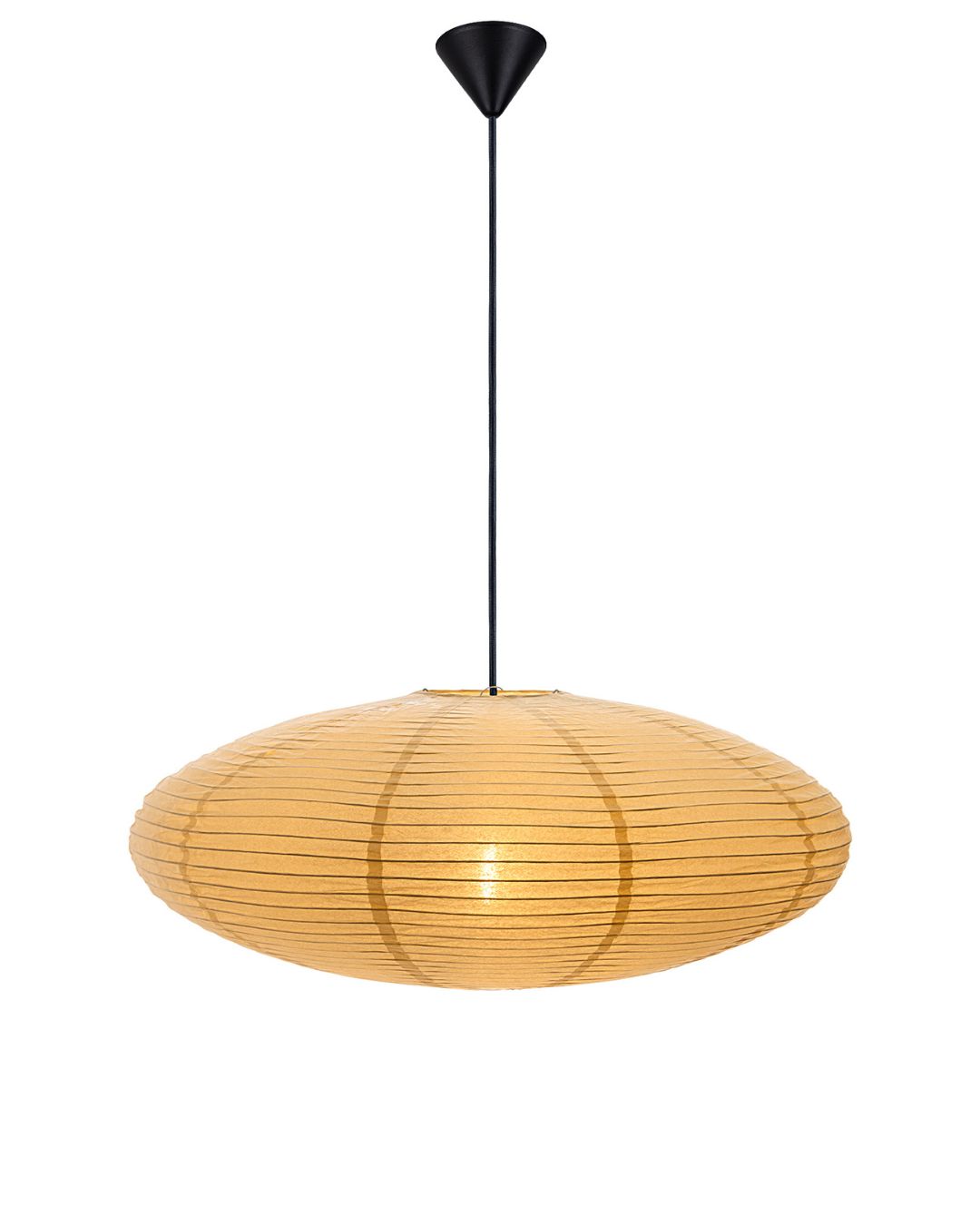 Paper hanging lamp in oval shape