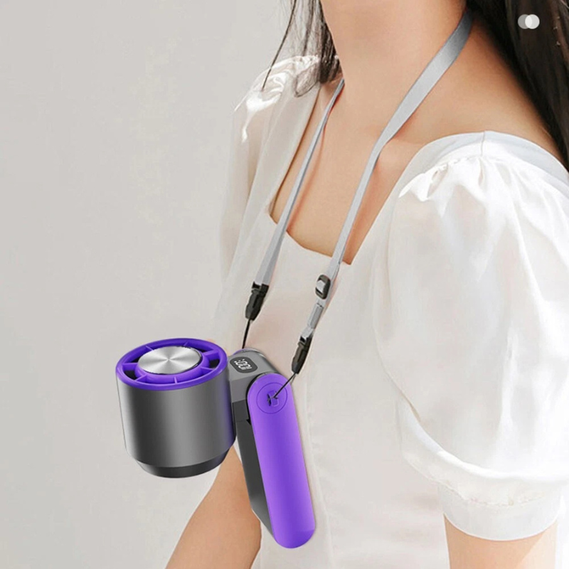 Foldable rechargeable cooling fan with digital display