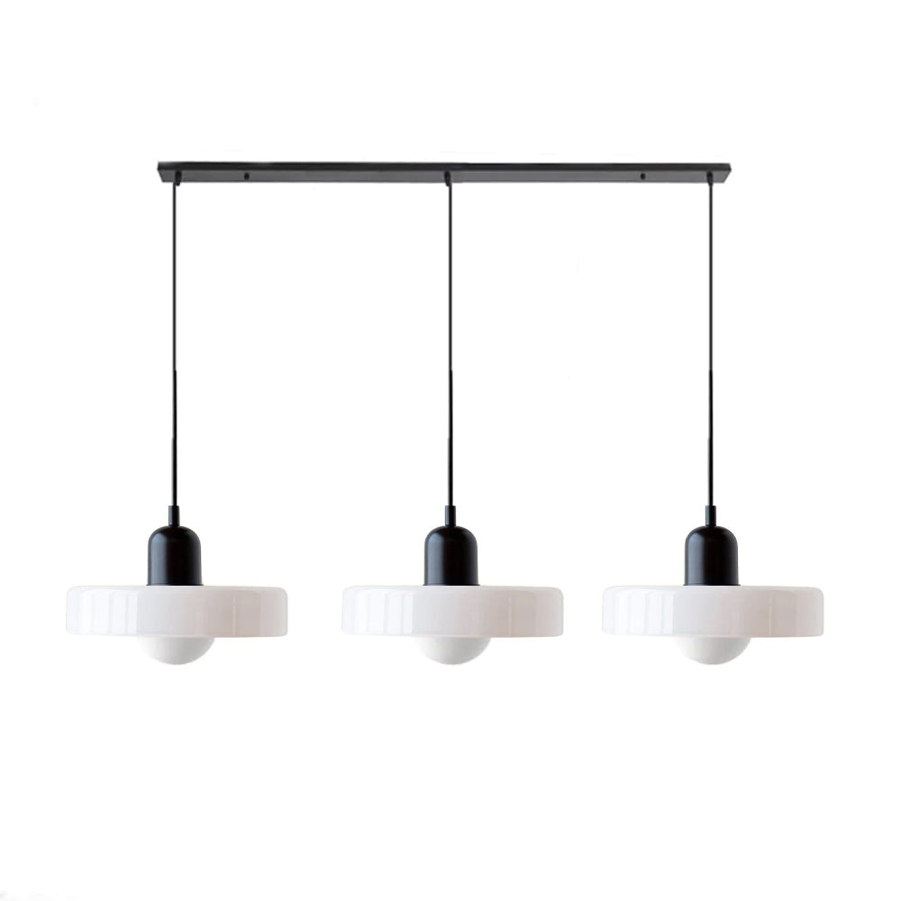 Stylish Pendant Light with 3 Colored Glass Shades Adjustable Ceiling Lamp