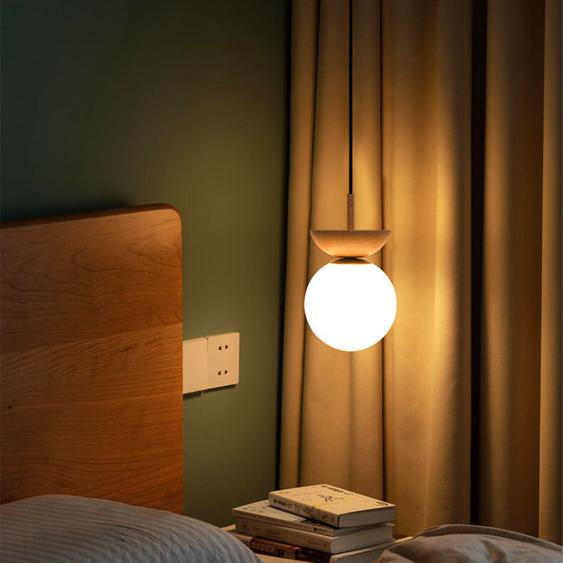 Japanese Style Ceiling Light Modern LED Pendant Light with 3 Color Modes