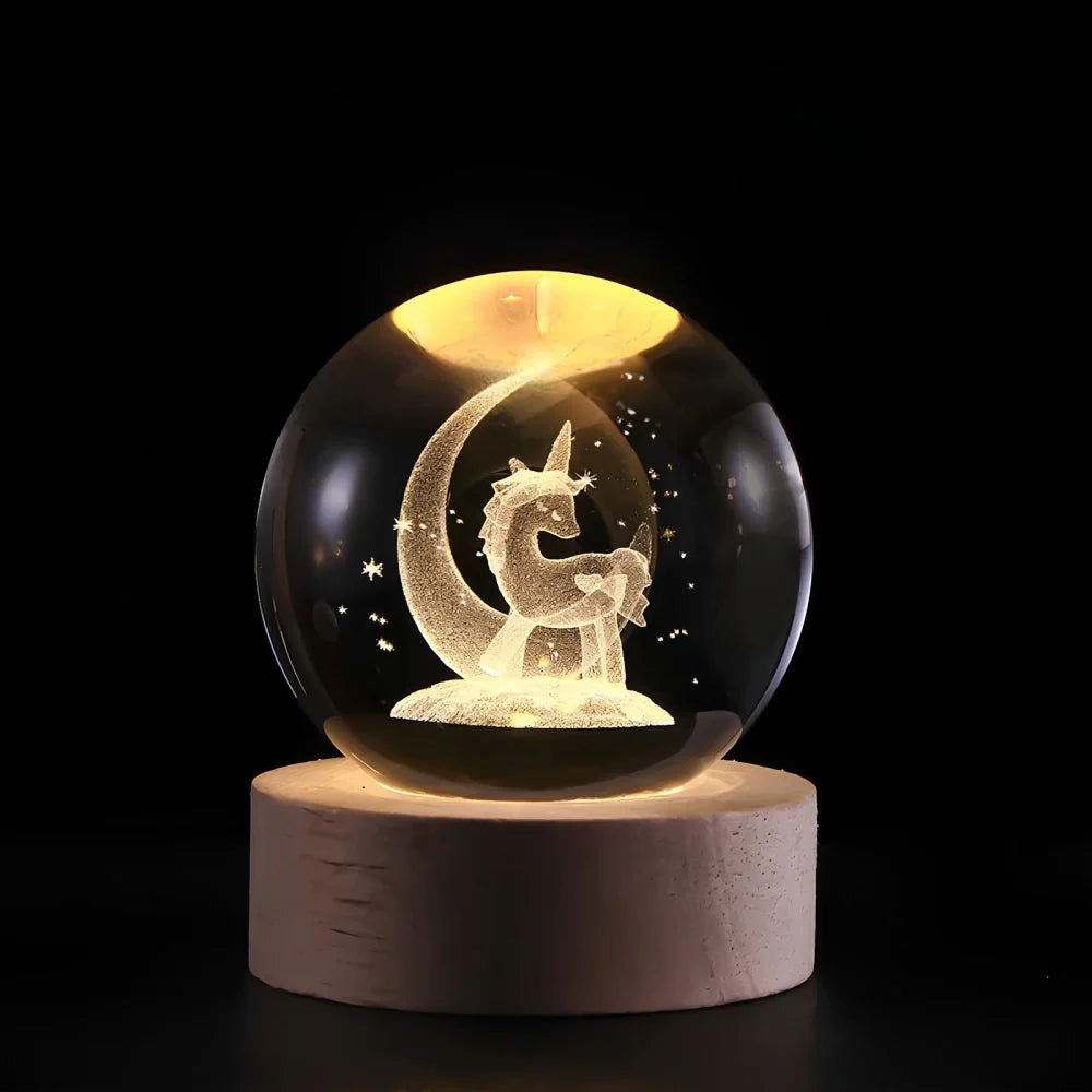 Luminous 3D Crystal Ball Glowing Planet Night Light