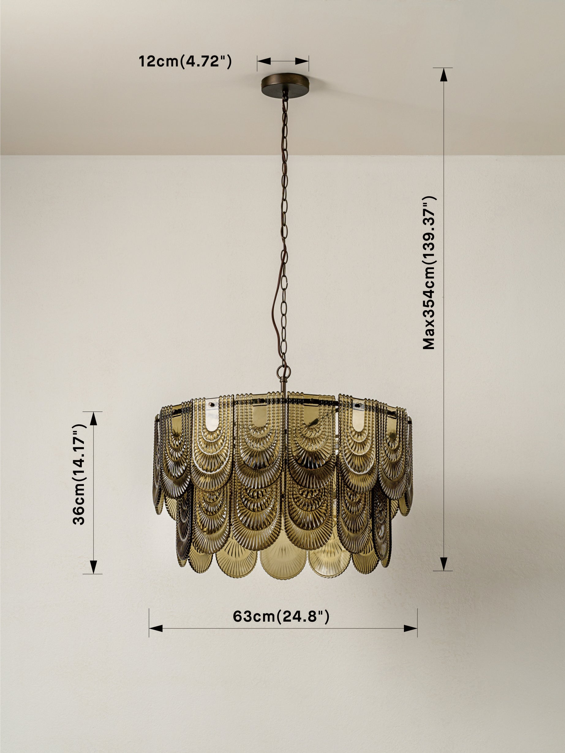 4-Light Mid-Century Retro Glass Chandeliers in Elegant Two-Tier Design