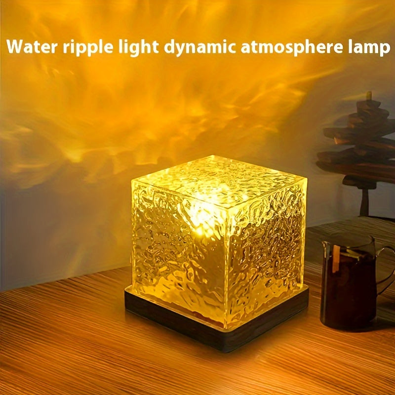 Lava Lamp Water Ripple Aurora Ambient Light in Square & Crown Shape
