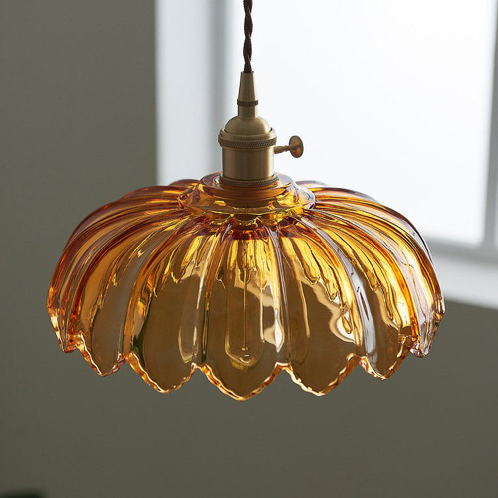 Vintage Blossom Glass Pendant Light Floral Design Hanging Light