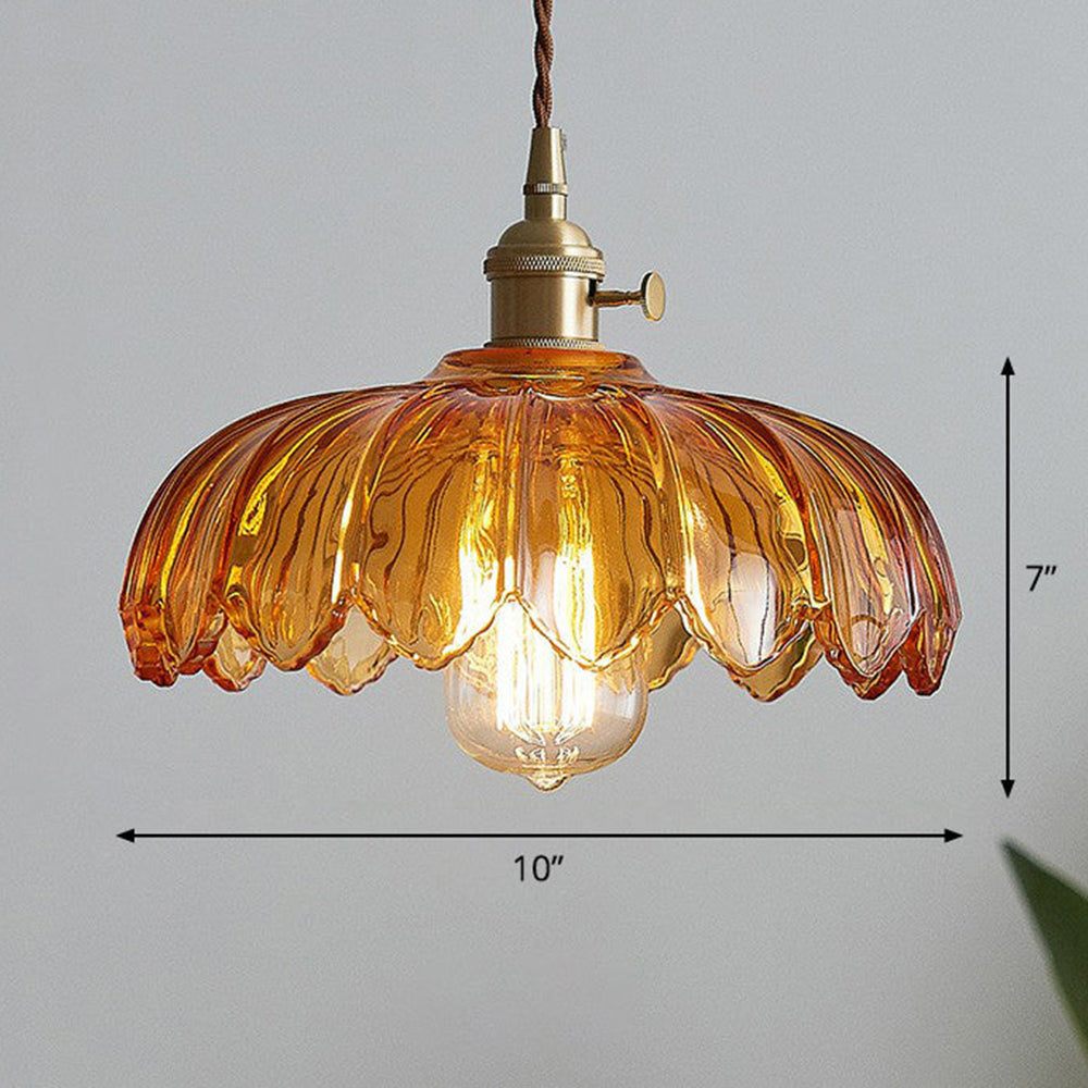 Vintage Blossom Glass Pendant Light Floral Design Hanging Light