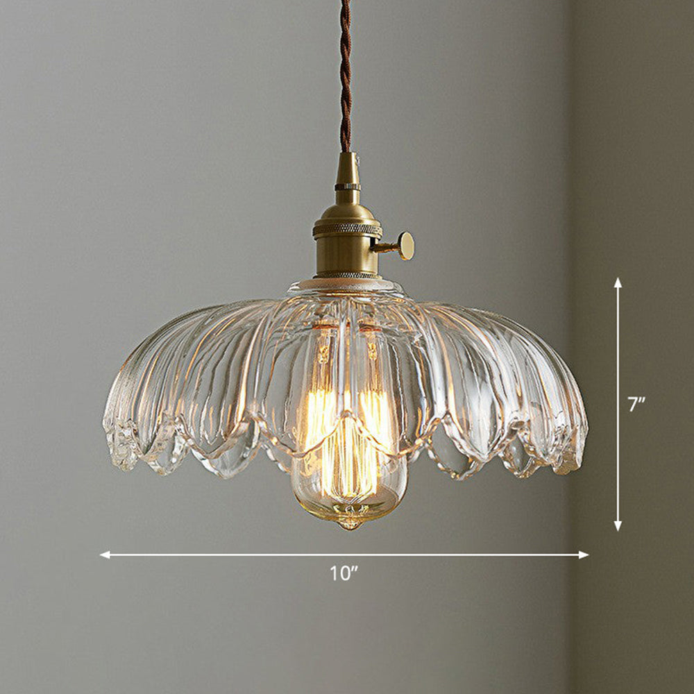 Vintage Blossom Glass Pendant Light Floral Design Hanging Light