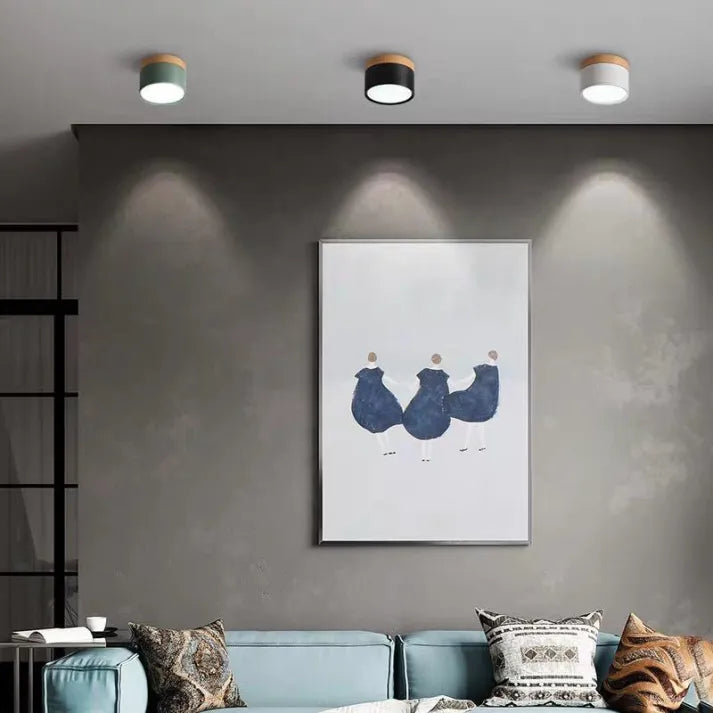 Minimalist Cylindrical LED Ceiling Light with Modern Dimmable Spotlight