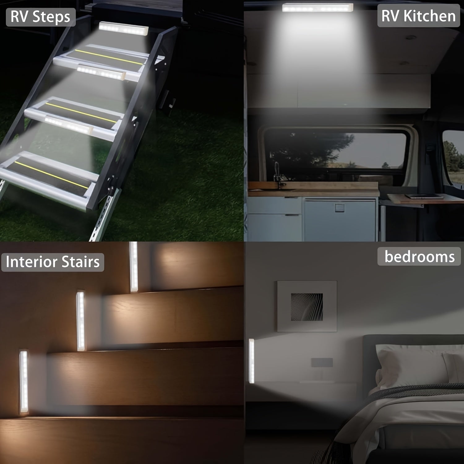 Wireless LED Motion Sensor Light Strip Rechargeable Cabinet Light with Motion Sensor