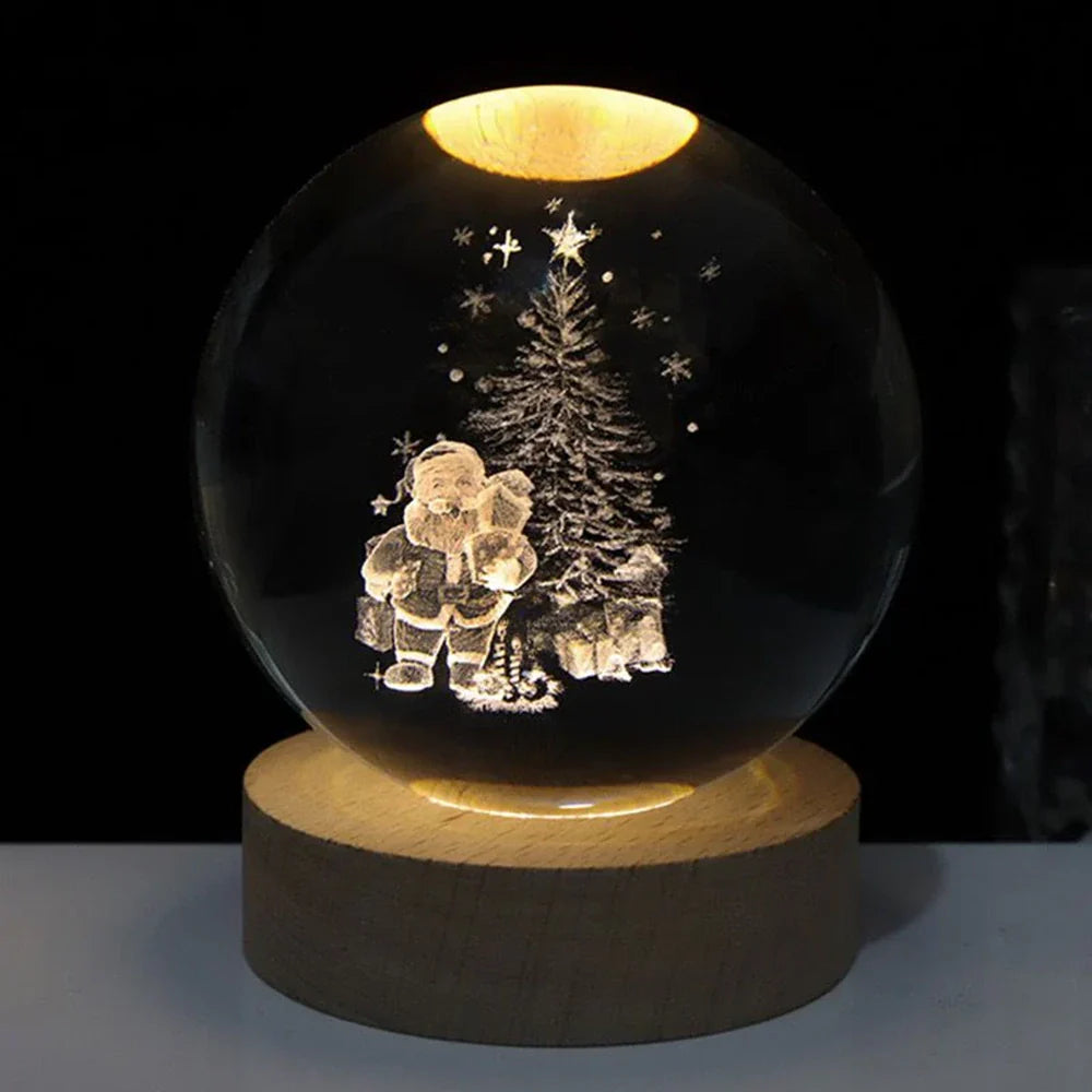 Luminous 3D Crystal Ball Glowing Planet Night Light