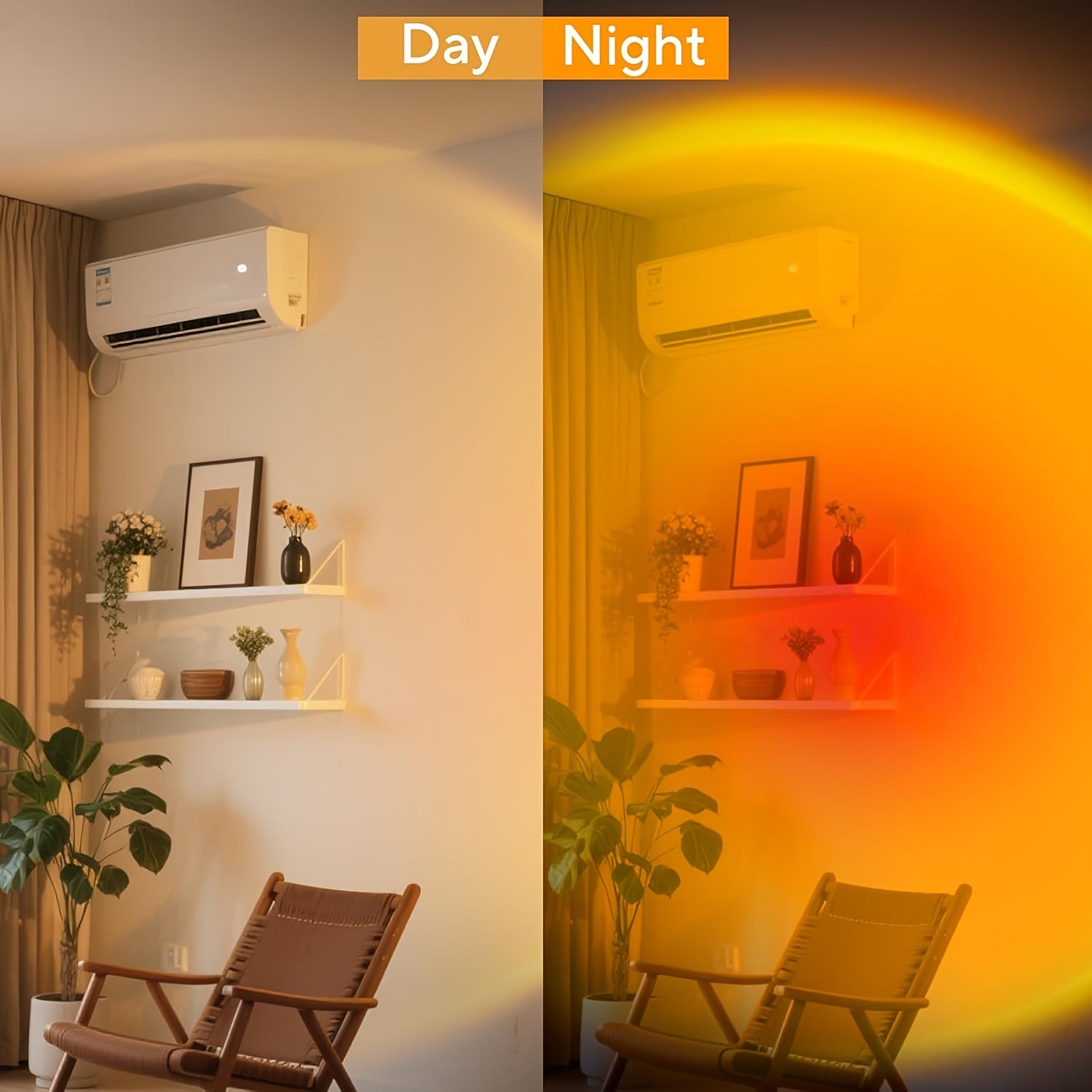 Sunset Lamp Projector with Rotating LED Night Light with USB for Room & Photography
