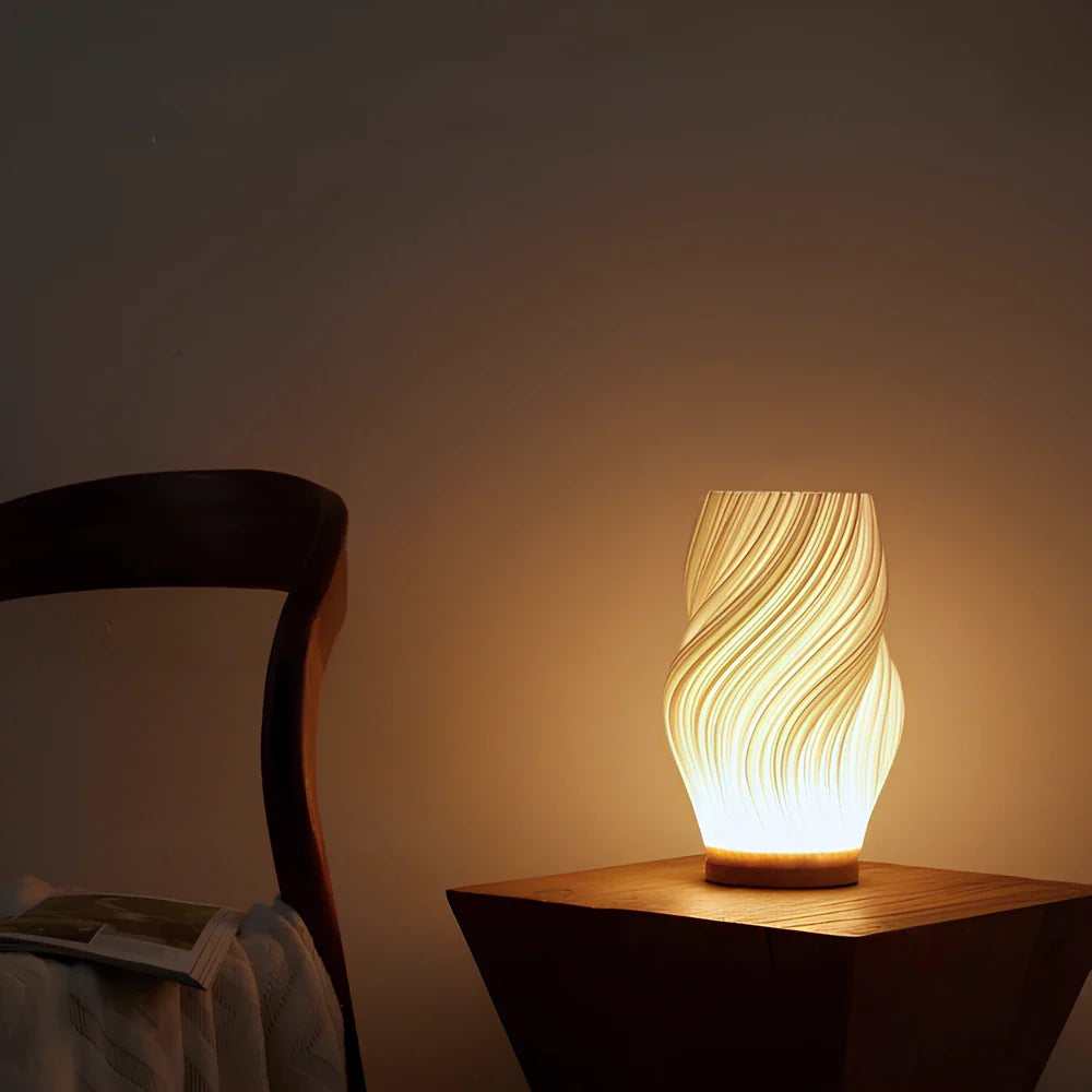 Wavecrest Table Lamp Artistic Ambient Light with Adjustable Warm & Natural Glow