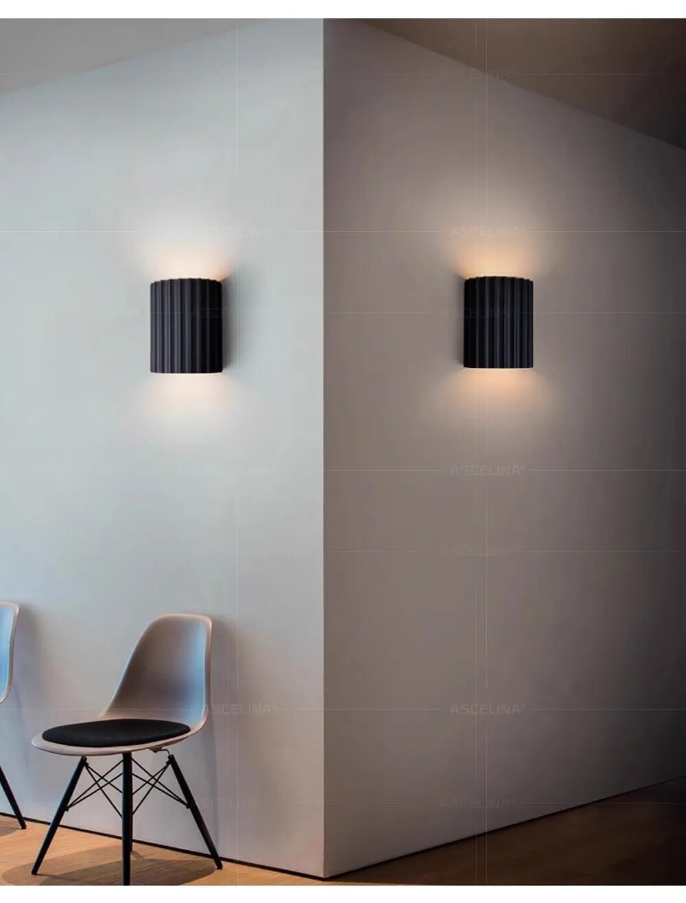 Ribbed wall lamp in Scandinavian style