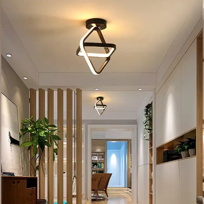 Orbiloop LED Plafondlamp met Dubbele Ringstructuur in Abstract Design