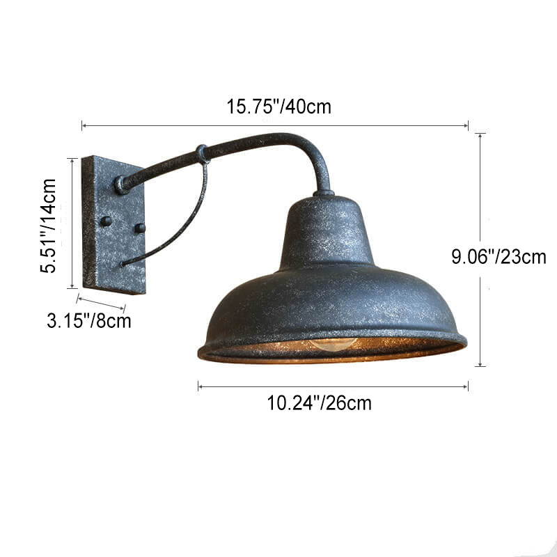 Vintage Industrial Outdoor Porch Wall Light Weather-Resistant Barn-Style